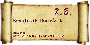 Kovalcsik Bernát névjegykártya